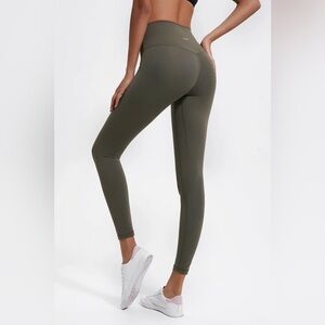 Musesonly Women’s Small Moss Green High-Waist Tight Naked Feeling Hidden Pocket